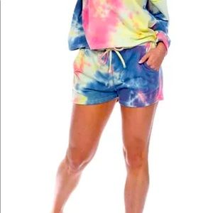 White Mark Tie Dye cropped top and short set Size Medium